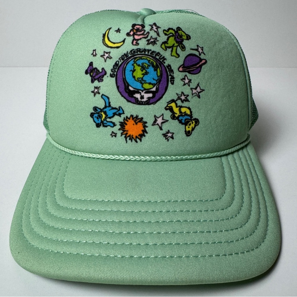 Grateful Dead Trucker Snap Back Hat Color Mint Green Dancing Bears Cap NWT